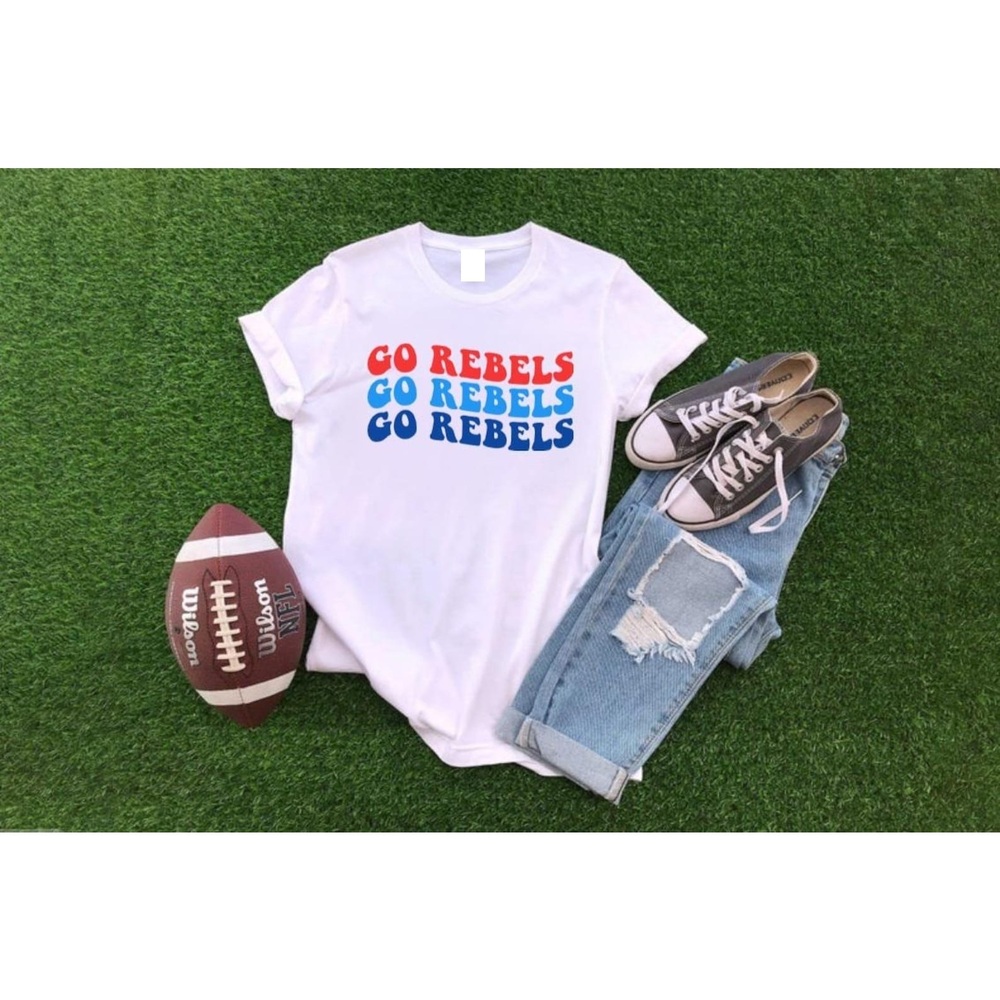 Groovy Go Rebels Football Tee